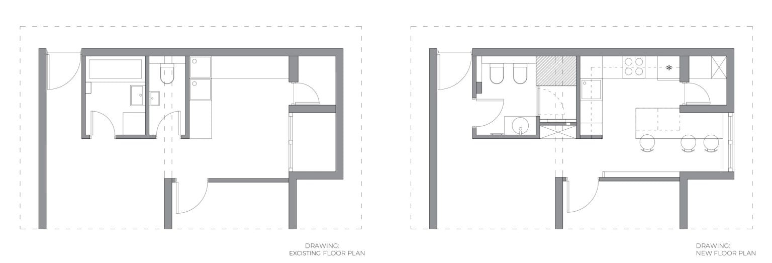 Kitchen and bathroom redesign, floor plan