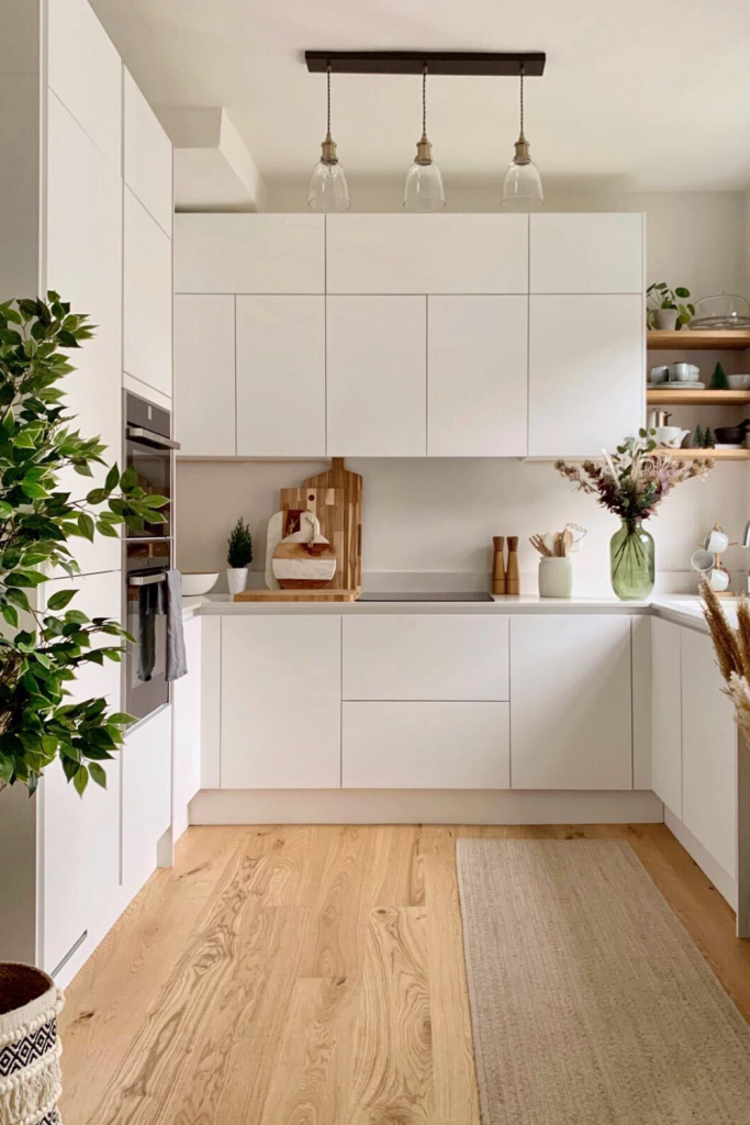 Scandi kitchen with white walls