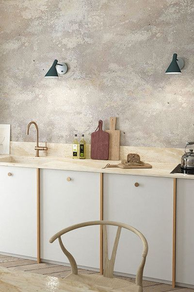 Textured wall in the kitchen