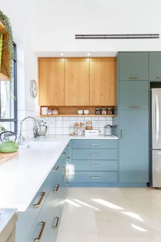 Kitchen blue cabinetry design