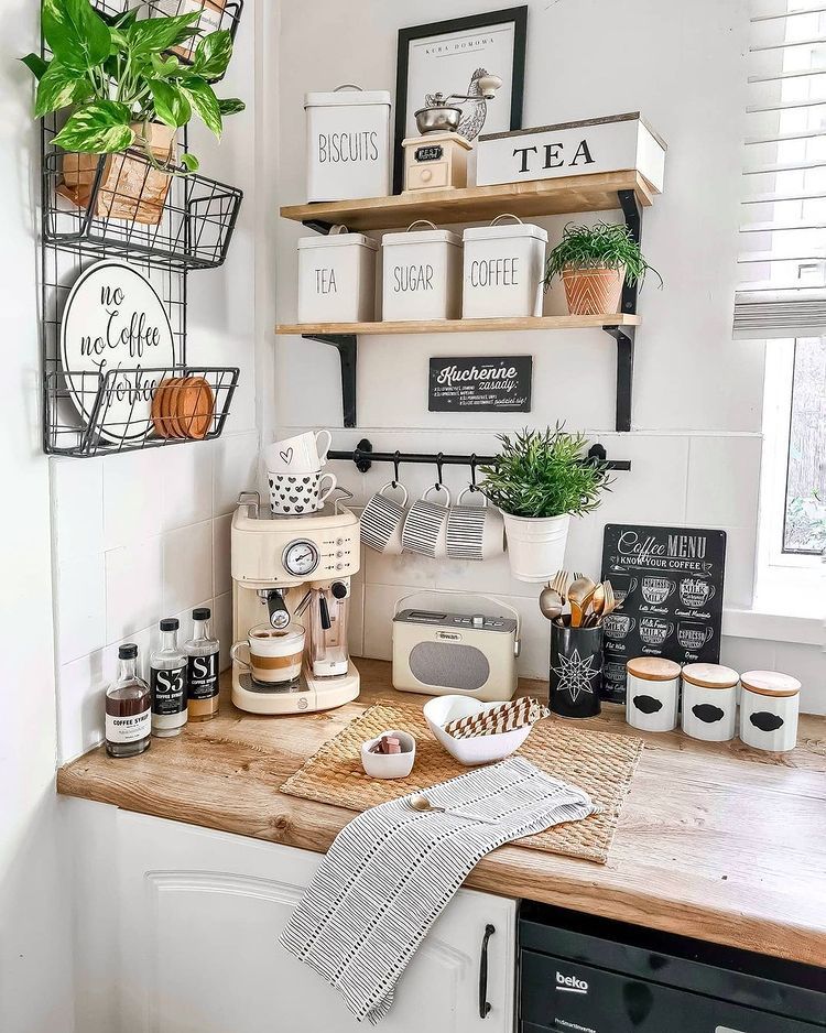 Stylish kitchen coffee corner