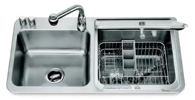 Sink with built in dishwasher