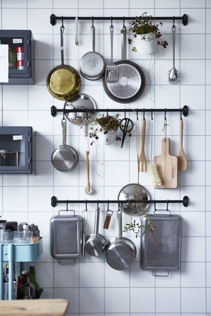 Pot racks for kitchen utensils
