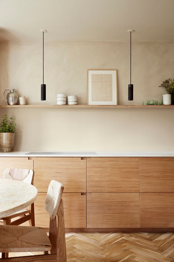Ikea kitchen cabinets with wooden METOD door fronts