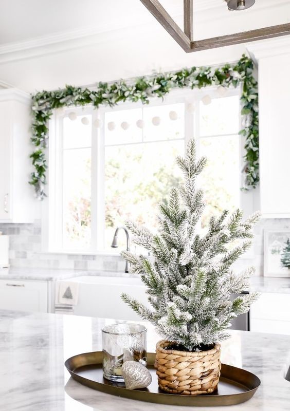 Christmas kitchen evergreen garland