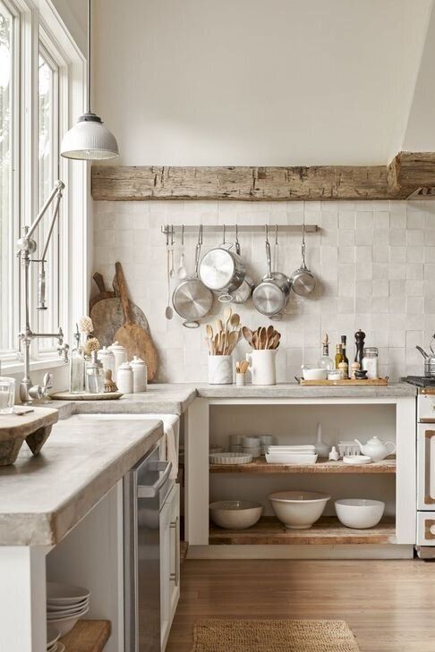 Rustic kitchen with exposed beams