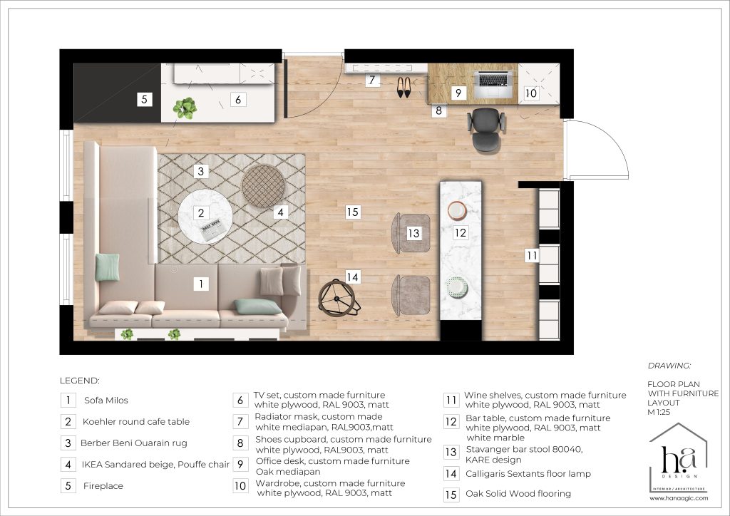 Basement interior design floor plan